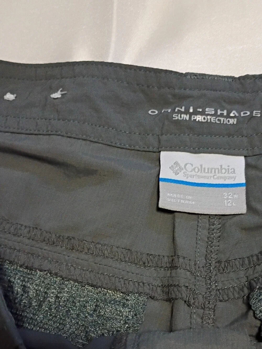 Columbia Omni Shade Charcoal Gray Cargo Bermuda Sport Shorts Men's 32 NWOT